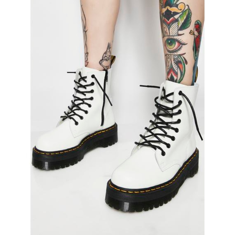 Dr Martens white Jadon boots